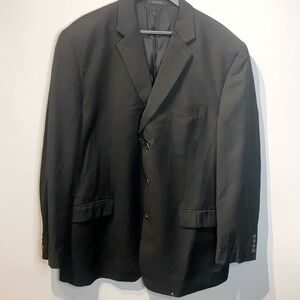 Chaps Black Pinstripe 100% Wool Blazer